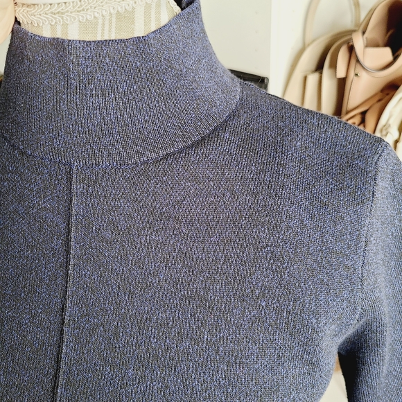 Zara knitted short sleeve blouse navy blue - Picture 7 of 8